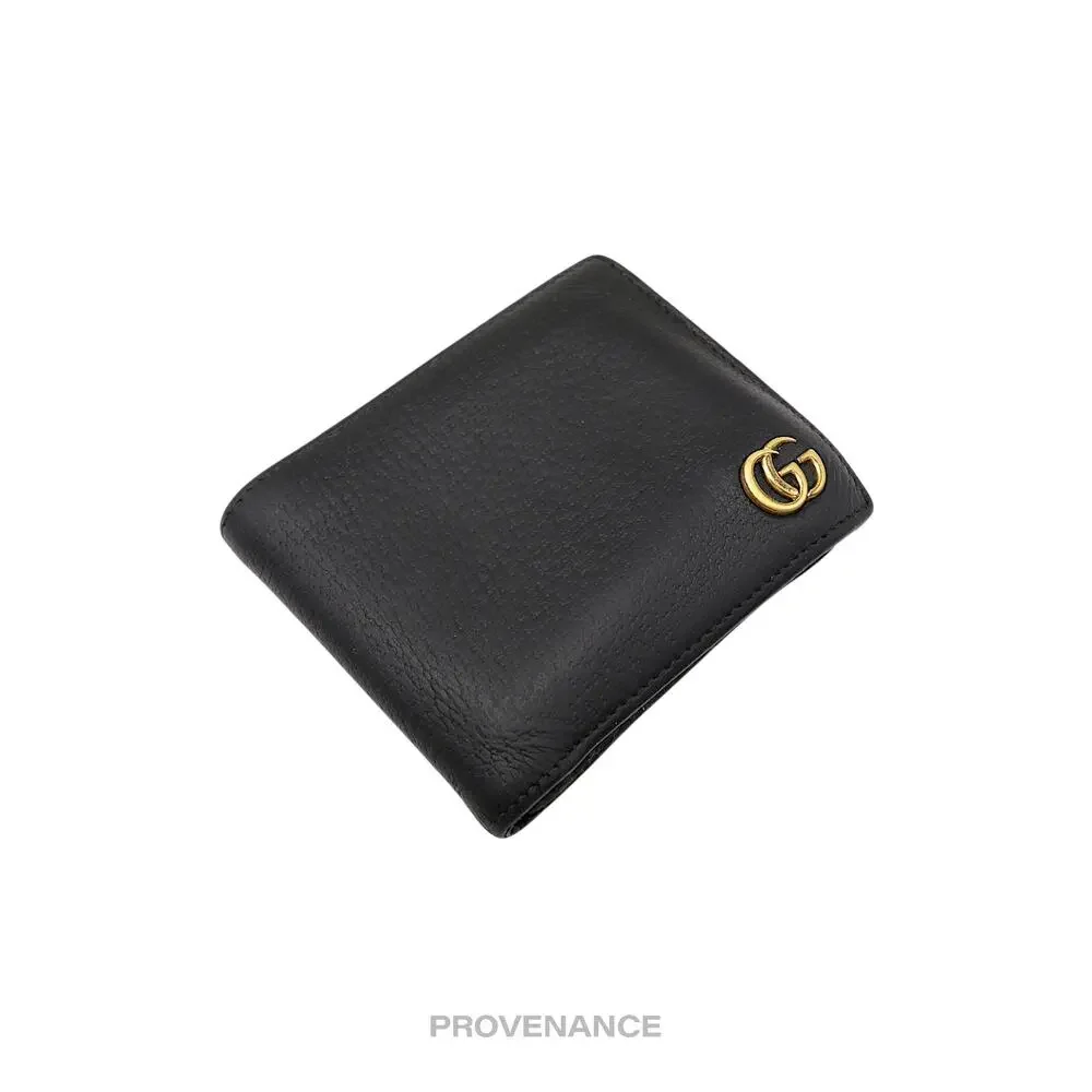 🔴 Gucci GG Marmont Bifold Wallet - Black Leather